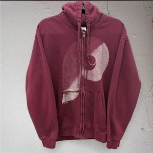 Vintage 90s Philadelphia Phillies Burgundy Zip Hoodie with Logo Retro Design